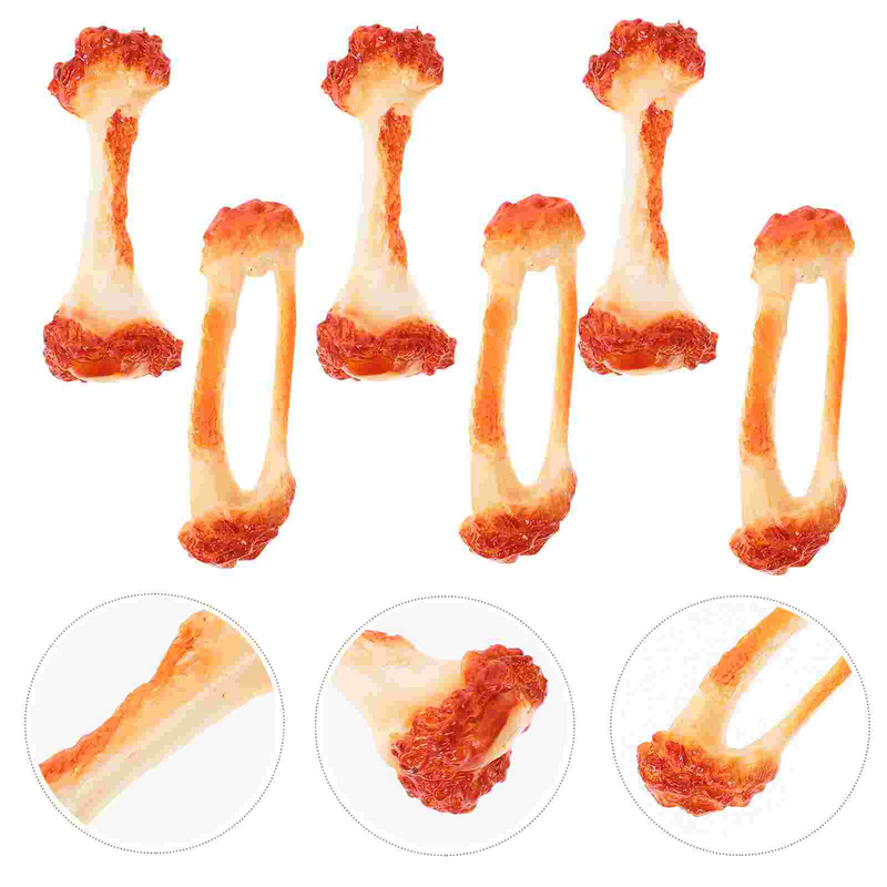6 Pcs Kitchen Decoration Faux Chicken Wings Thighs Artificial Bone Ornament Fake Food