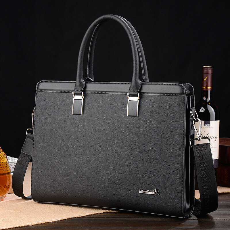 Slip per uomo PU Leather executive Business Office spalla laterale famoso marchio Messenger Crossbody A4 Satchel Bag valigia