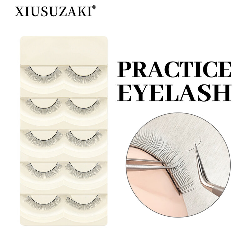 XIUSUZAKI-Conjunto de cílios artesanais, cílios postiços, treinamento para iniciantes, extensões de cílios, salão de beleza, prática estudantil, 10 bandejas