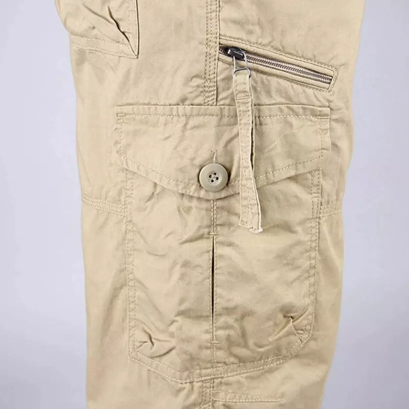 Шорты-карго мужские длинные, повседневные хлопковые эластичные брюки-Капри с множеством карманов, тактические Короткие бриджи в стиле милитари, 5XL, на лето