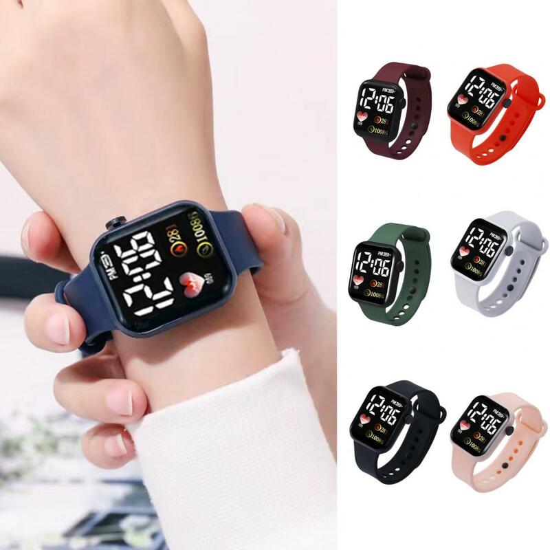 Electronic Watch Luminous Square Dial Non Waterproof Adjustable Precise Time Kids LED Digital Sport Wrist Watch
