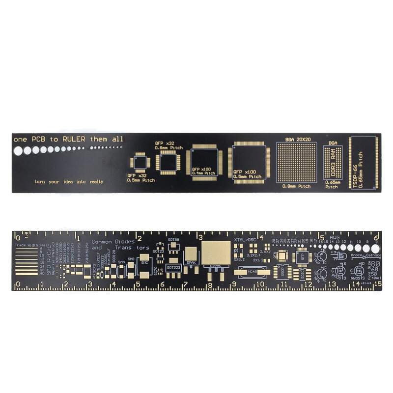 Régua de Referência PCB para Engenheiros Eletrônicos, Geeks Makers para Ventiladores, Unidades de Embalagem PCB, V2-6 I72