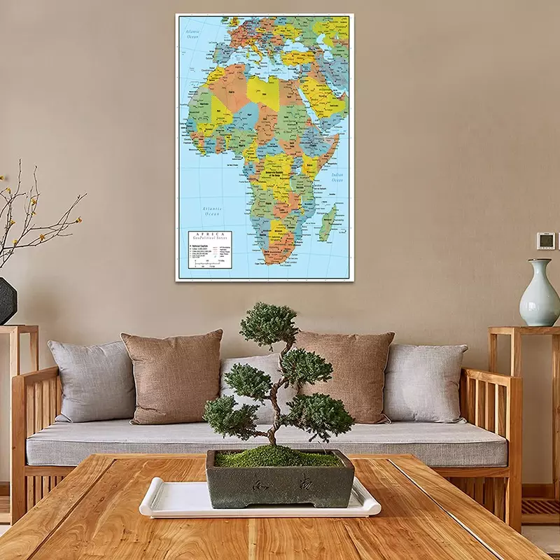100*150cm Die Afrika Karte der Politischen Verteilung 2011 Version Poster und Drucke Leinwand Malerei Hause Wohnzimmer decor