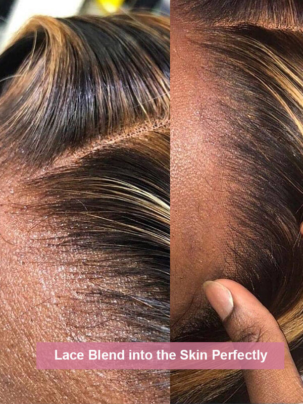 Destaque peruca de cabelo humano brasileiro marrom colorido 13x4 hd frente do laço perucas de cabelo humano para mulheres ombre onda do corpo peruca frontal do laço