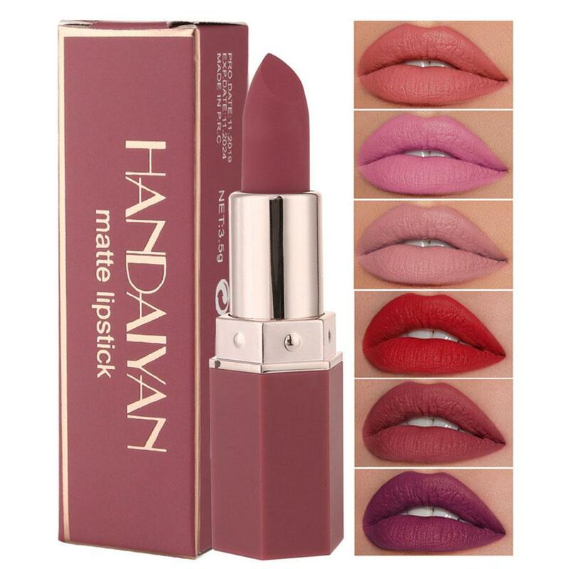 6 Colors Matte Lipstick Beauty Lip Gloss LippenstiftTinted Waterproof Makeup Hours K7I6 24 Balm J3D1