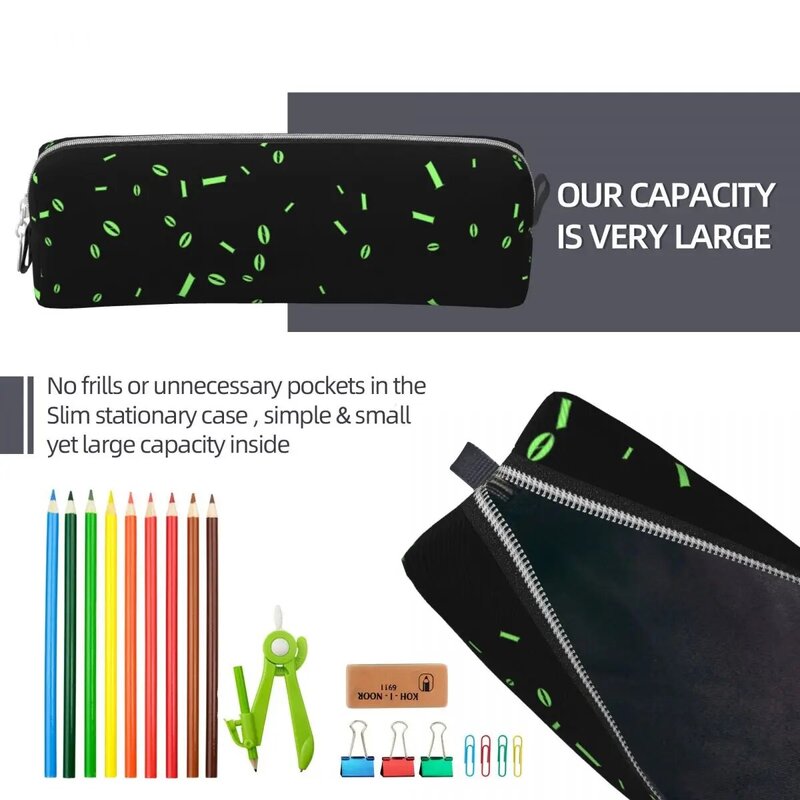 Program Code Technology Programmer Pencil Cases Black Pen Box Bag for Student Big Capacity School Supplies Gifts Pencilcases