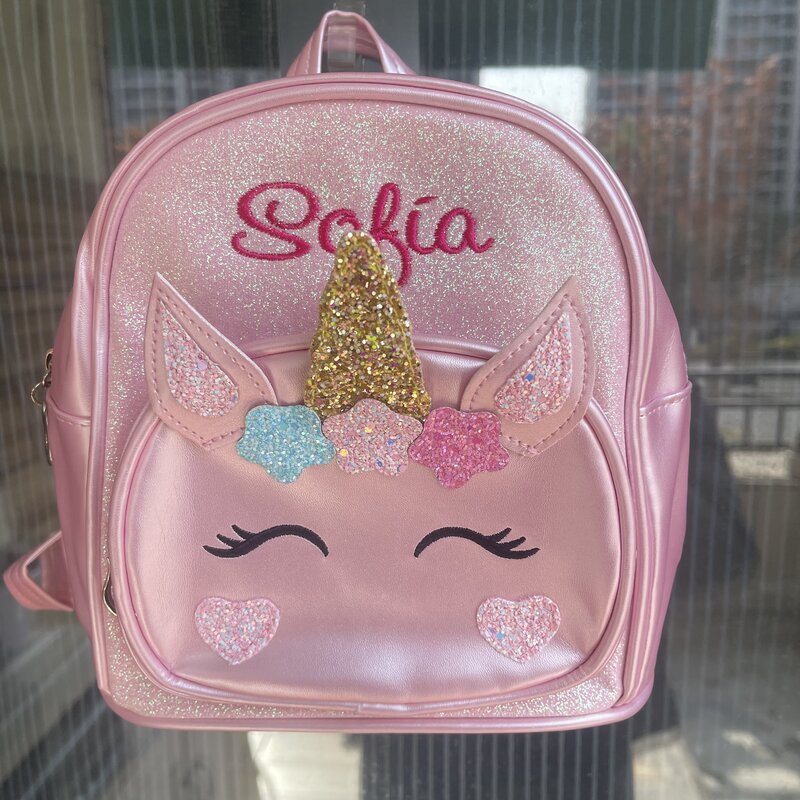 Tas punggung luar ruangan anak perempuan Unicorn kustom tas sekolah kartun anak TK ransel hadiah unik