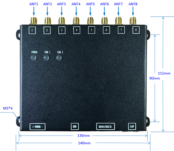 Hir832 8-портовый UHF RFID фиксированный считыватель 840-960 МГц для управления складами