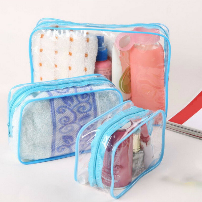Saco de cosméticos impermeável portátil para viagem, sacola de pvc para lavagem de roupas molhadas para natação, saco de armazenamento à prova d'água de 3 tamanhos e 4 cores, 1 peça