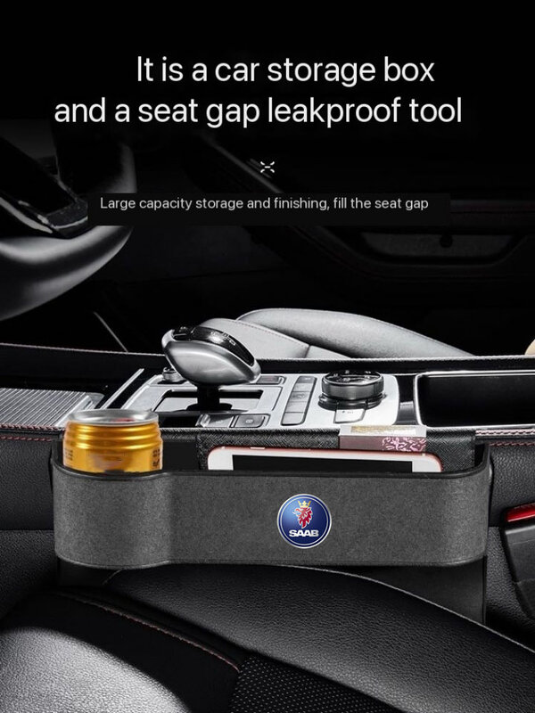Car Seat Crevice Gaps Storage Box Seat Organizer Gap Slit Filler Holder For SAAB 9-3 9-5 93 9000 900 9-7 600 99 Auto Accessories