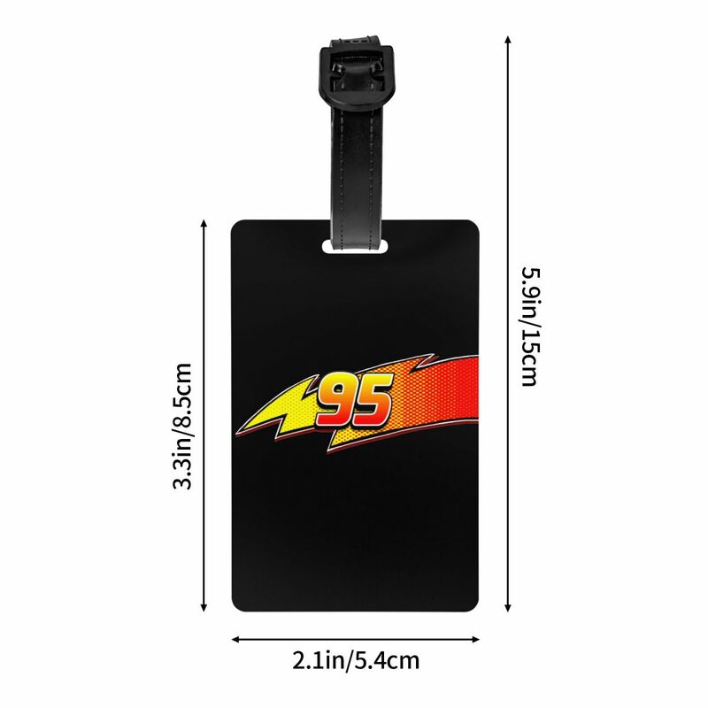 Lightning McQueen ka-chow Tag bagasi untuk tas perjalanan penutup privasi Label ID