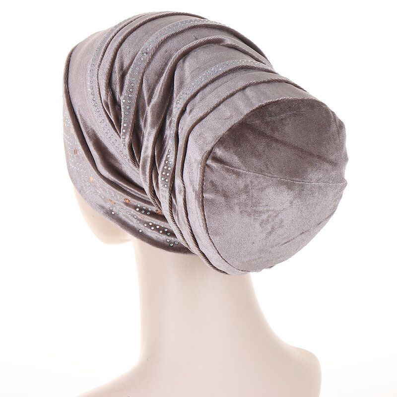 Damska muzułmańska zimowa Turban hidżab aksamitna wewnętrzna nakrycie głowy islamska czapka z szalik na głowę chusta na głowę Chemo-rak
