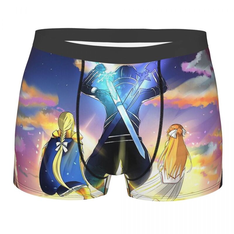 Man Alice, Kirito And Asuna Boxer Briefs Shorts Panties Breathable Underwear Alicization Kirito Anime Series Homme Hot