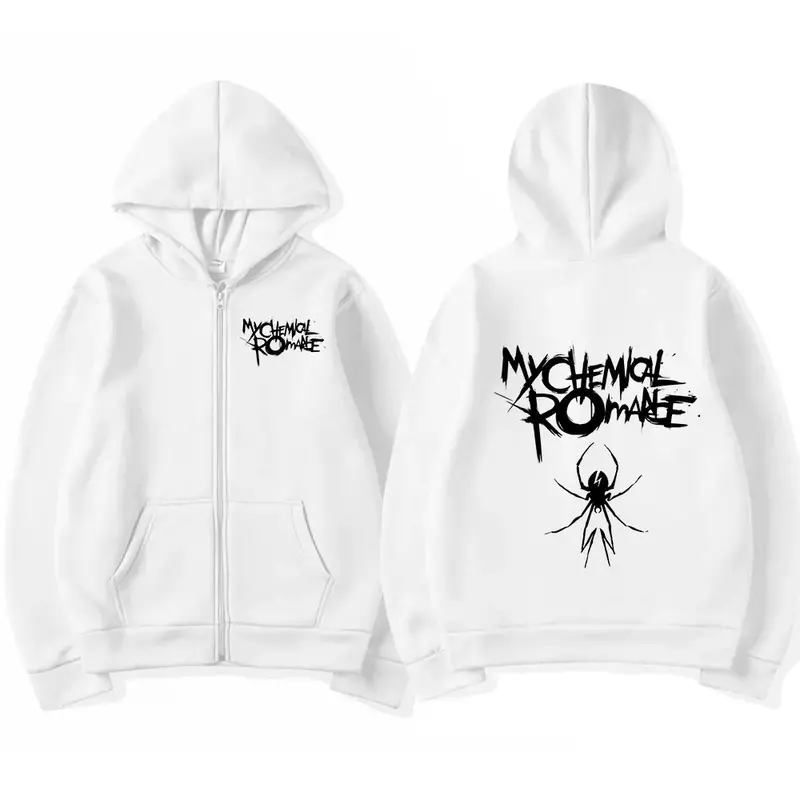 Rock Band My Chemical Romance Mcr Dead Zipper Hoodie Black Parade Punk Emo Zip Up Sweatshirt Men Fashion Vintage Hoodies Coats