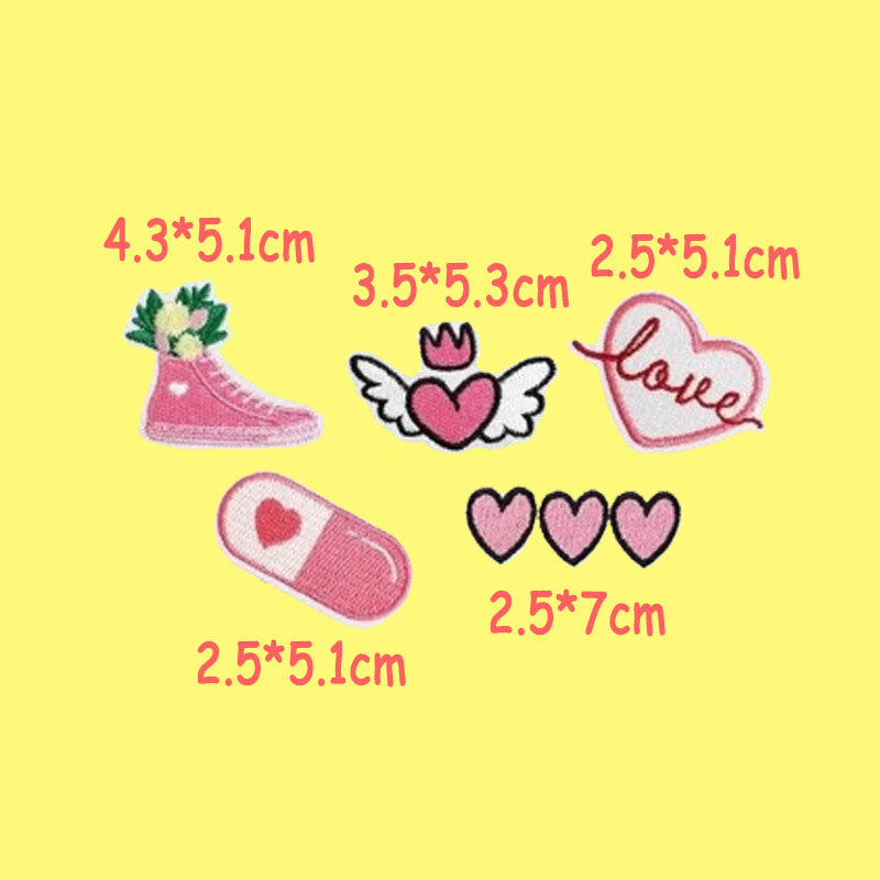 Valentines Embroidery Patches DIY Romantic Love Rose Cloth Sticker Applique Badges Fusible Patch Bag Hat Accessories for Couple