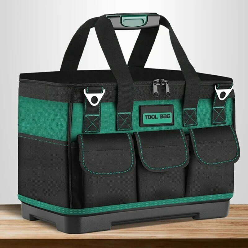 Upgrade 18in- 23inch Large Capacity Tool Bag Thickened Oxford Waterproofed Wear-Resistant Heighten Electrician Tool Storage Bag
