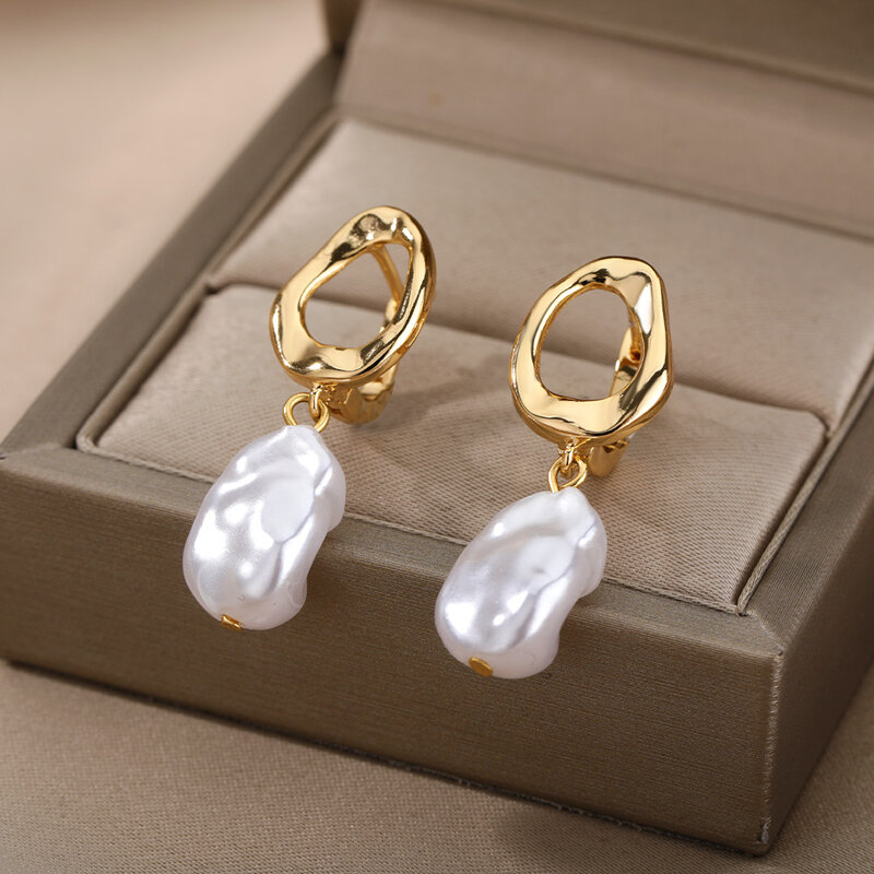 Orecchini a cuore in acciaio inossidabile per donna orecchini a cerchio Color oro con zirconi accessori per gioielli Piercing all'orecchio impermeabili estetici
