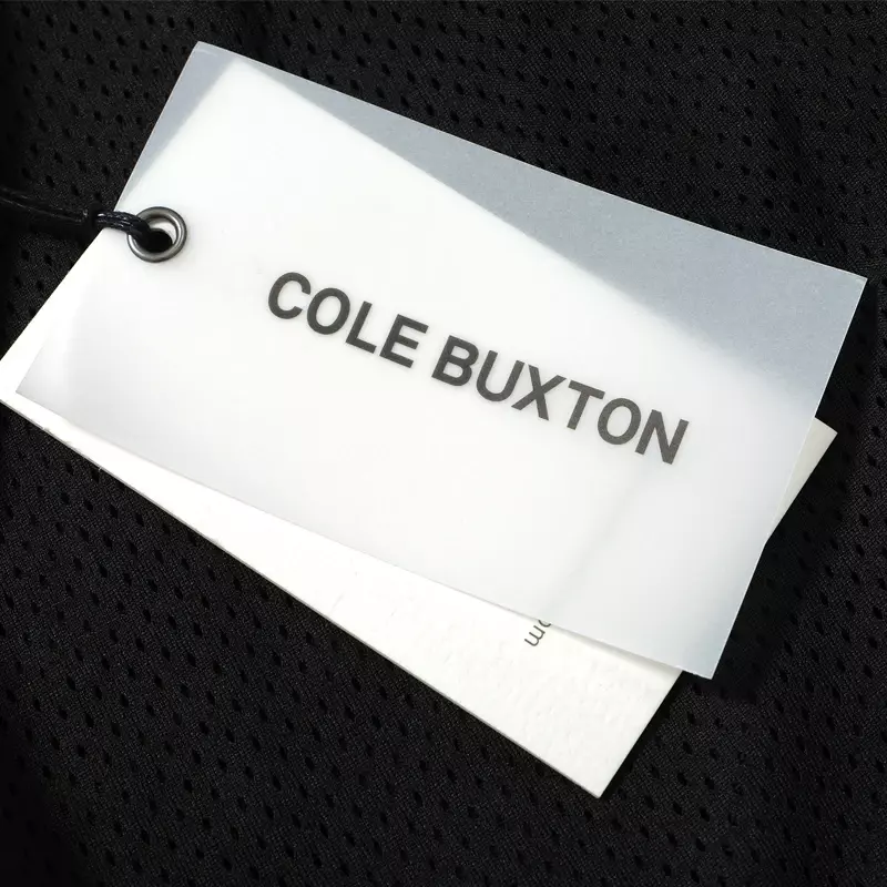 Cole buxton CB กางเกงตาข่ายผ้าโพลีเอสเตอร์ปัก LOGO huruf กางเกงขาสั้นฮาวายเชือกสีน้ำตาลสีดำสีน้ำเงินโอเวอร์ไซส์