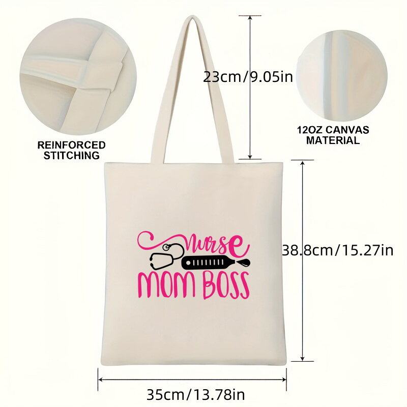 Nurse's Day print Canvas Handbag with Large Capacity Storage Bag Commuting Bag Travel Bag Lightweight and Foldable