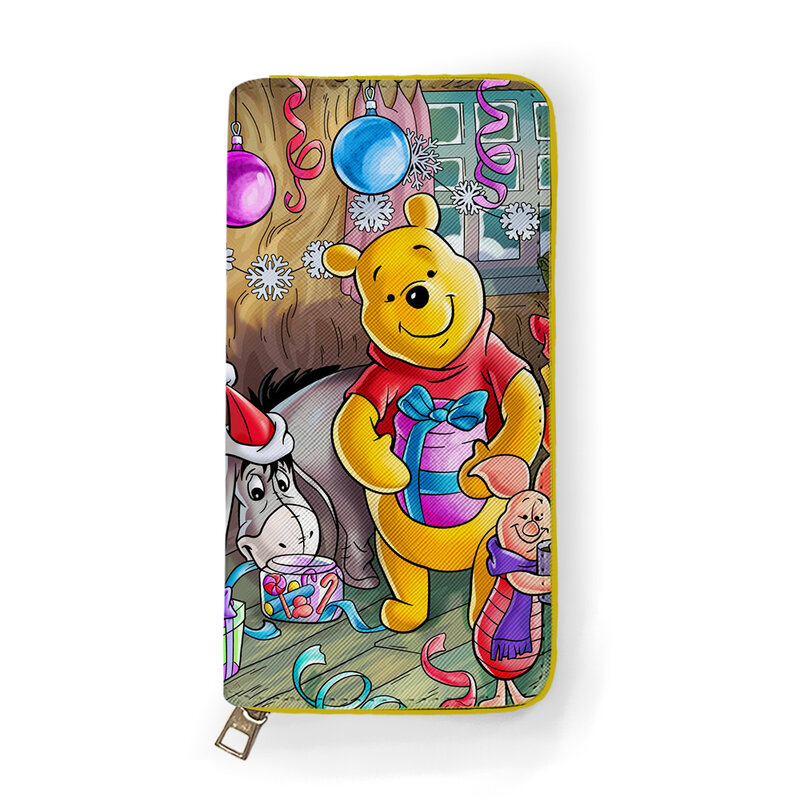 Disney Winnie Christmas W7960 slip Anime portafoglio Cartoon Zipper Coin Bag borse Casual borsa portaoggetti per carte regalo Unisex