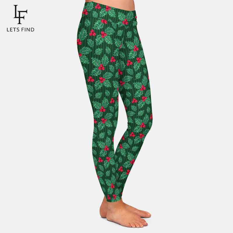Женские повседневные брюки LETSFIND, Супермягкие готические рождественские леггинсы с цифровым принтом для фитнеса, женские эластичные теплые леггинсы с высокой талией