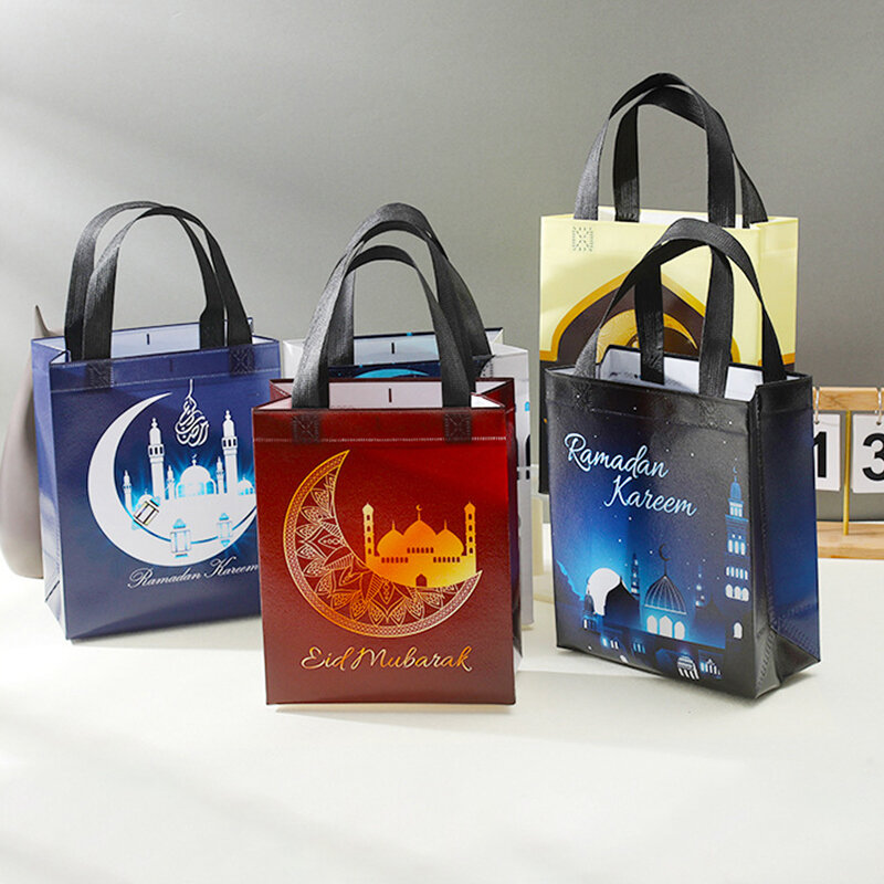 Sacchetti regalo scatola per sacchetti di imballaggio per Snack in biscotto di caramelle non tessuto Eid Mubarak Festival Party Supplies