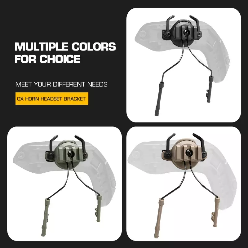 Conjunto de adaptador de auriculares táctico para Paintball, montaje rápido de riel, soporte de suspensión de riel de rotación 360