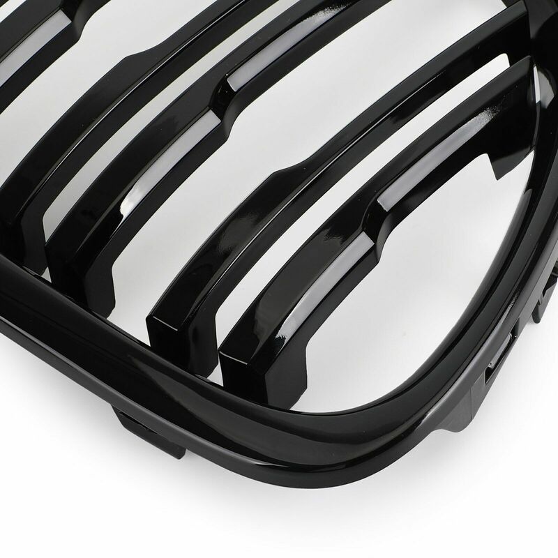 Двойная решетка для радиатора BMW X1 E84 2009-2015, глянцевая черная двойная решетка для радиатора, аксессуары для автомобильного гриля