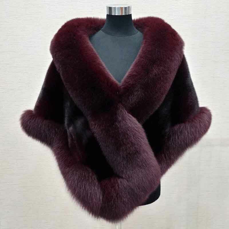 Mode Kunst pelz Wraps Winter koreanische elegante Hochzeit warme Schals Mäntel Oberbekleidung Harajuku solide ärmellose Abschluss ball Fuzzy Jacke