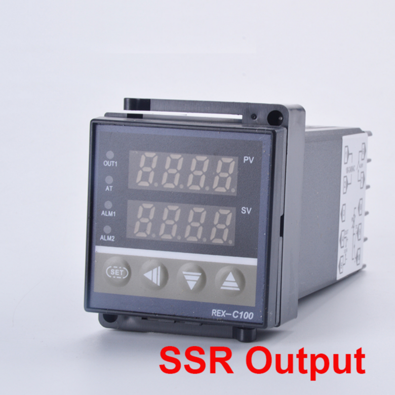 디지털 PID 온도 컨트롤러 REX-C100 REX C100 온도 조절기, 40DA SSR 릴레이, K 열전대, 1m 프로브 RKC 열전대