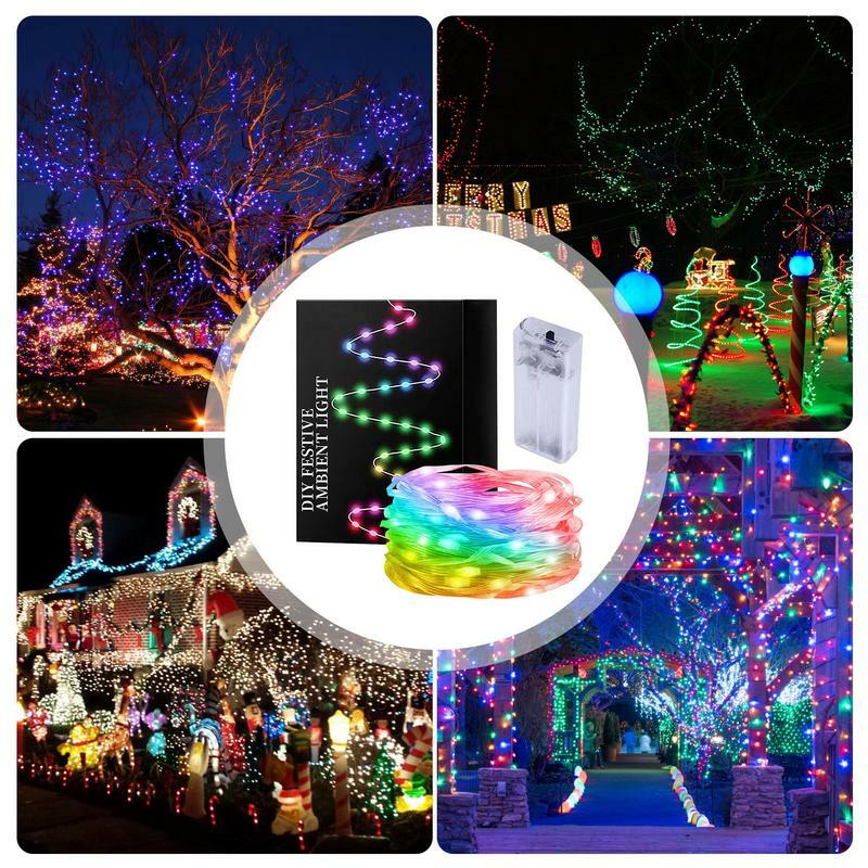 Color Changing String Lights Indoor And Outdoor Smart Lights App-Controlled Intelligent Outdoor String Lights Indoor Outdoor