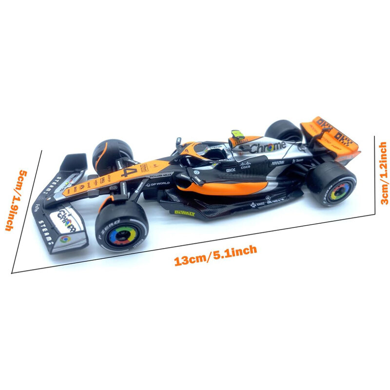 Bburago-coche de carreras de aleación fundido a presión, modelo 1:43 2023 Mercedes McLaren mclar60 Ferrari RB19 F1, simulación estática