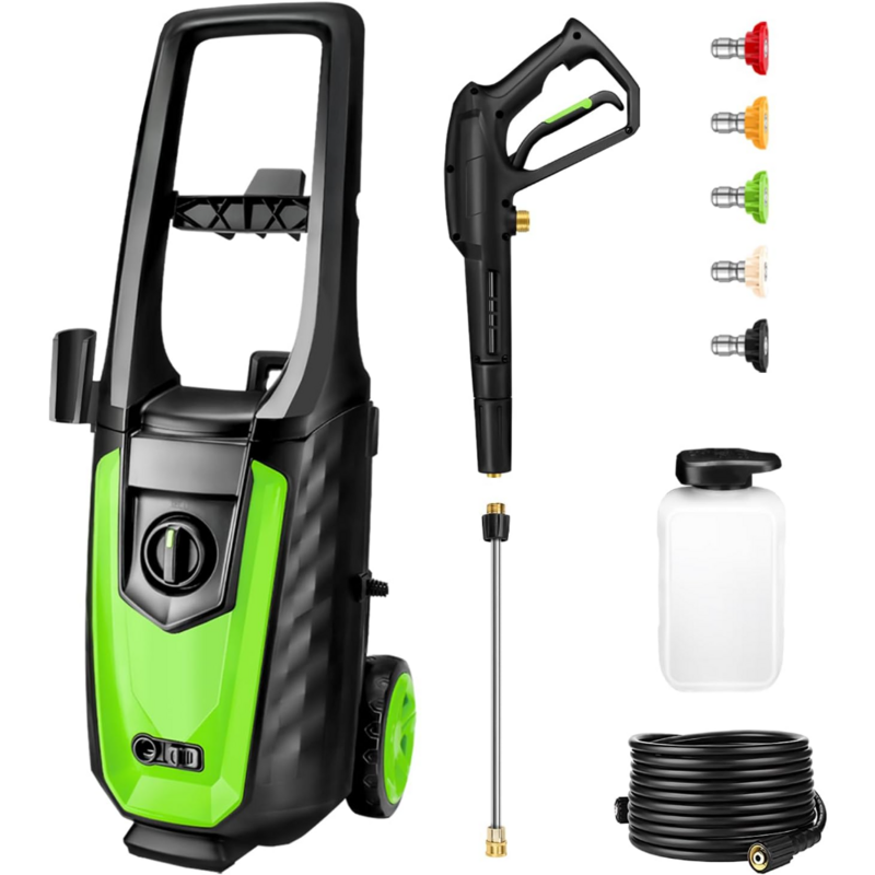 Electric Pressure Washer - 4000 PSI Max 2.6 GPM High Power Washer with 25FT Hose, 19.4 Oz Soap Tank and 5 Quick Connect Nozzle