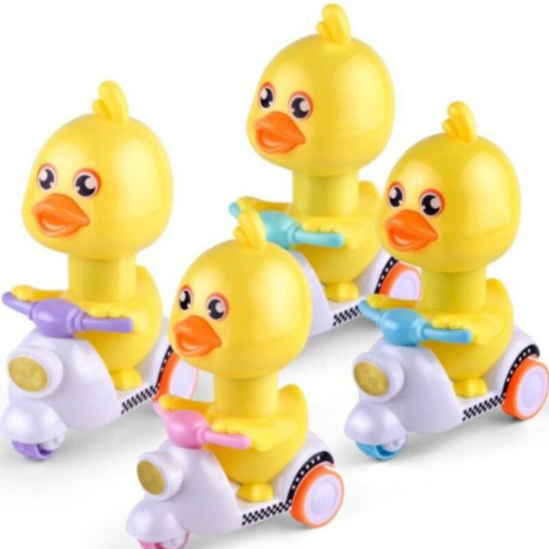 1Pcs Cute Animal Toy Interactive Inertia Railed Toy Car Educational Toys For Kids Gift Fashion Cartoon Duck Models Motorcycle