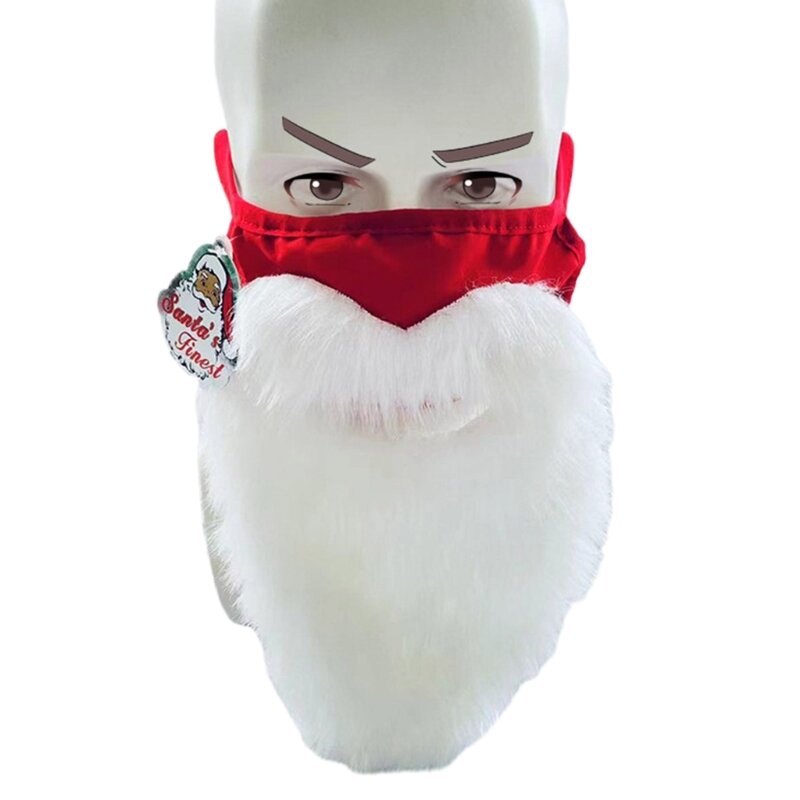 Nieuwe stijl Kerstman Baard Gezichtsmasker Vakantie Cosplay Kostuum voor Volwassen Unisex