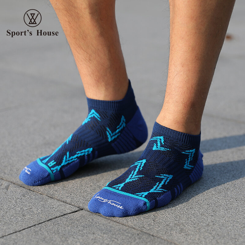 SPORT'S HOUSE Short running socks for men in spring and summer Wicking and breathable ankle towel sole outdoor sports socks