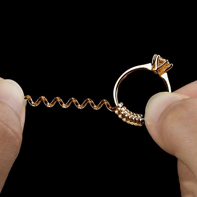 Ajustador de anillo con base en espiral Invisible, tensor de inserción, reductor, ajustador de tamaño, herramientas de joyería para cualquier anillo, 10cm