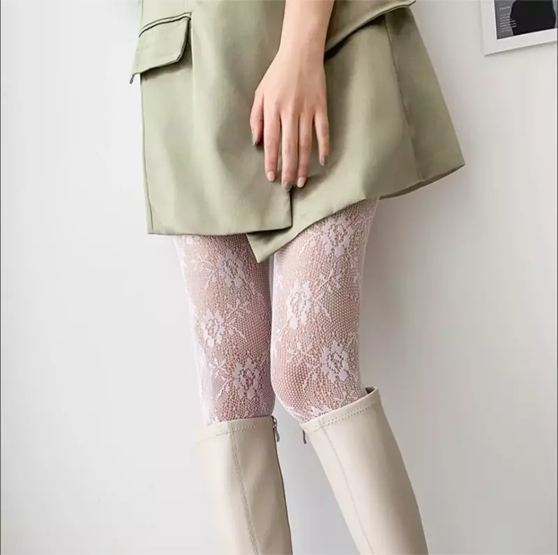 Pantimedias de rejilla estilo Harajuku para mujer, medias con patrón de flores, medias ahuecadas, medias de malla, medias Sexy, Lolita, gótico, Punk