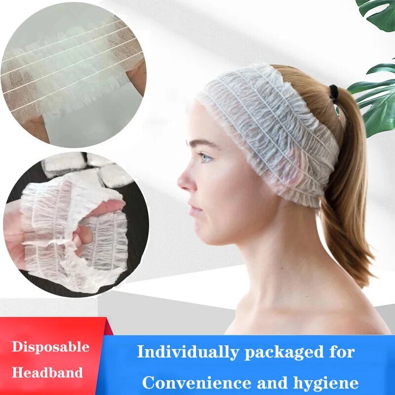 Disposable Elastic Headband Non Woven Eyelash Grafting Beauty Salon Bathroom Accessories Individually Packed 10/20/50 Pieces