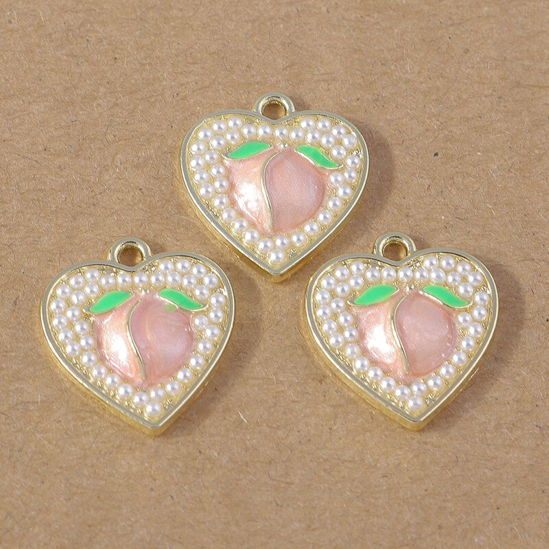 4 Сердечные персиковые хрустальные украшения DIY ручные подвески серьги кулоны ожерелья