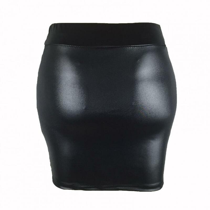 Sommer Bodycon Pu Minirock Frauen Kunstleder solide schwarz Paket Hüfte regelmäßige Taille Büro Dame Röcke sexy Faldas Mujer Moda