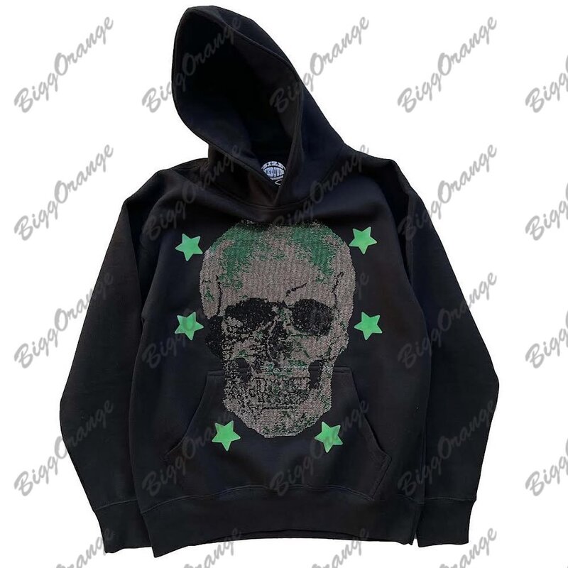 Hoge Kwaliteit Print Sweatshirt Borst Multi Color Skull Print Top Ster Print Sweatshirt Hoodie 2023 Nieuwe Stijl Persoonlijkheid Hoodie