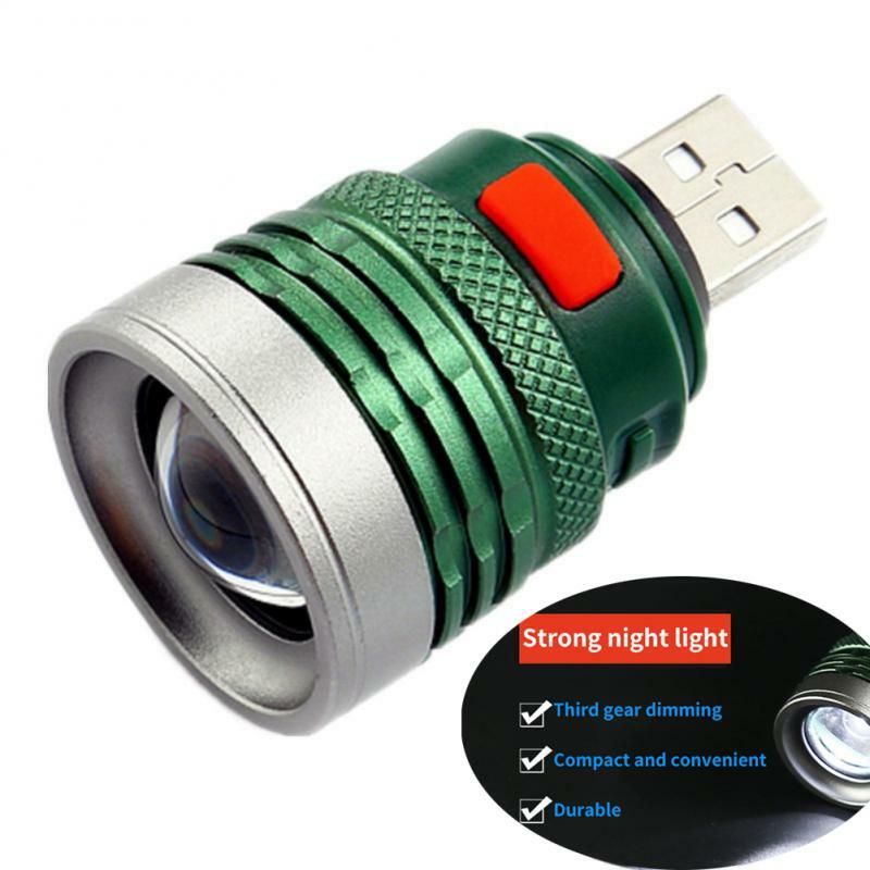Ultra helle tragbare USB-Taschenlampe Mini zoombar 3 Modi USB-Blitzlicht Laterne Leistung von USB-Schnitts telle Power Bank