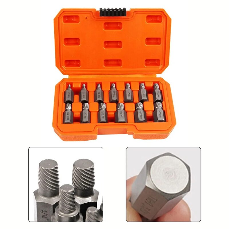 Heavy Duty Screw Extractor Set  13pcs Damaged Bolt Hex Head Extractor  Perfect For Car Repairs And Home Renovations