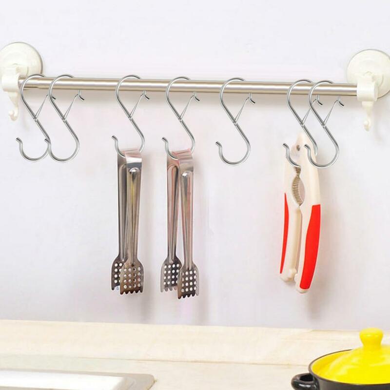 S-образные крючки для шкафа, набор сверхпрочных крючков для ванной комнаты для защиты от ветра, подвесной безопасности, 12 шт. нескользящих S-образных крючков для шкафа, кухонной утвари