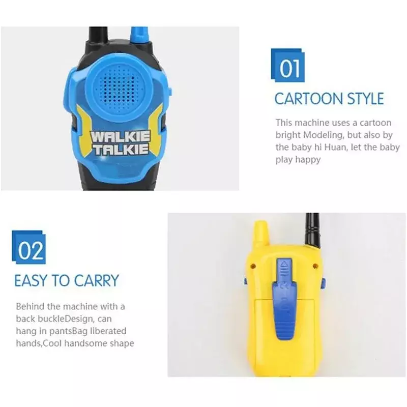 2Pcs 300M Walkie Talkies Mini Portable Handheld Two-Way Radio Toy For Kids Children‘s Day Birthday Gifts Outdoor Interphone Toy