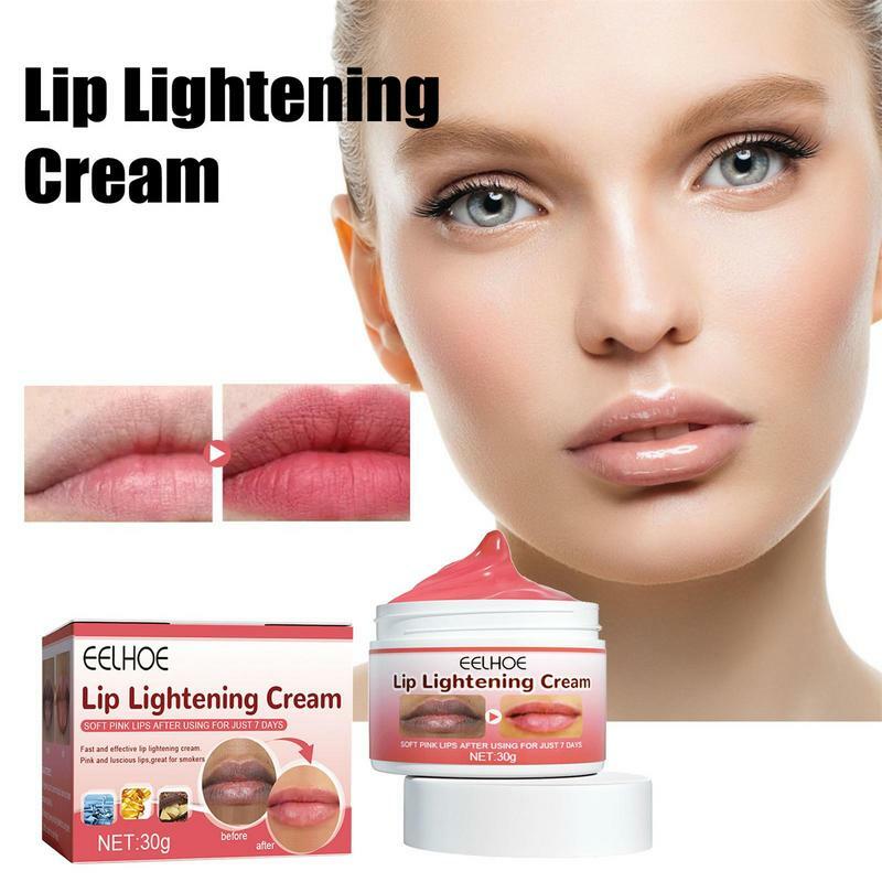 Crema aclaradora de labios para la oscuridad, bálsamo orgánico saludable para labios suaves rosas, 30g