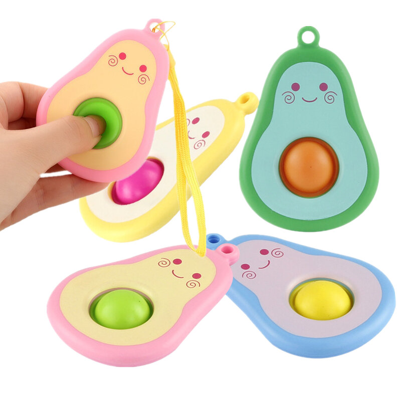 Mainan Fidget alpukat lucu mainan dekompresi pelepas stres dekompresi mainan pendidikan sensorik anti stres anak-anak
