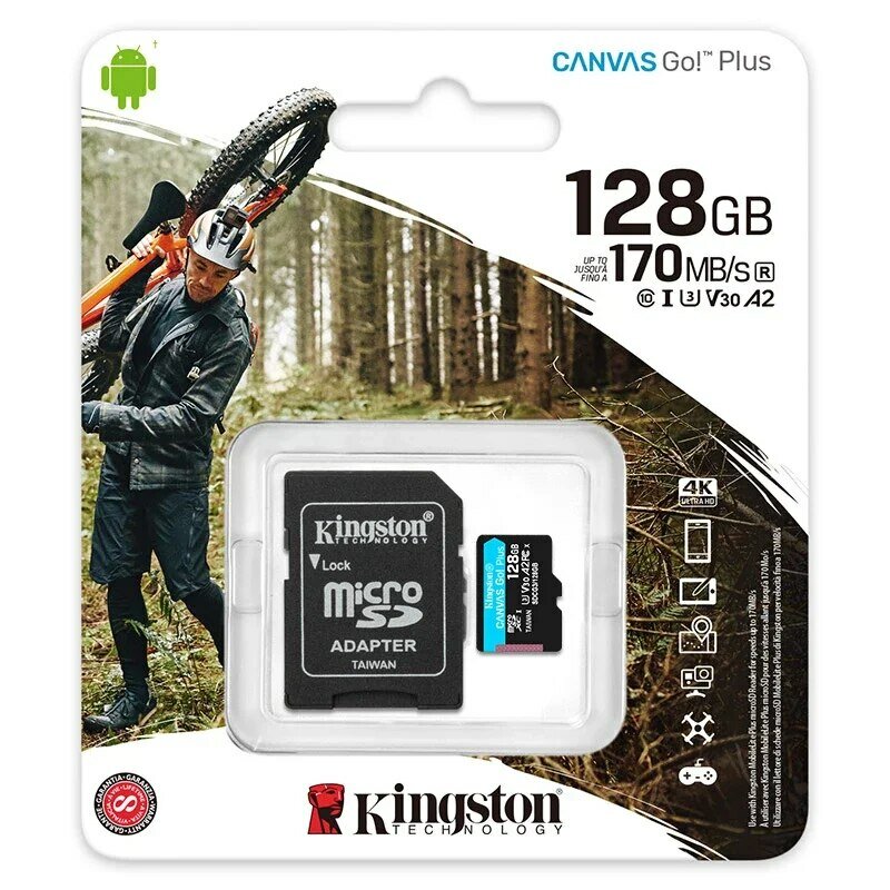 بطاقة ذاكرة Kingston-Dash للهاتف المحمول ، TF MicroSD ، U3 ، V30 ، A2 ، سرعة قراءة 4K ، GB ، way