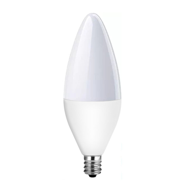 Lâmpada LED inteligente com controle remoto, lâmpada de vela inteligente, RGBCW, compatível com Alexa, Tuya, E14, E12, 5W, 1-4Pcs